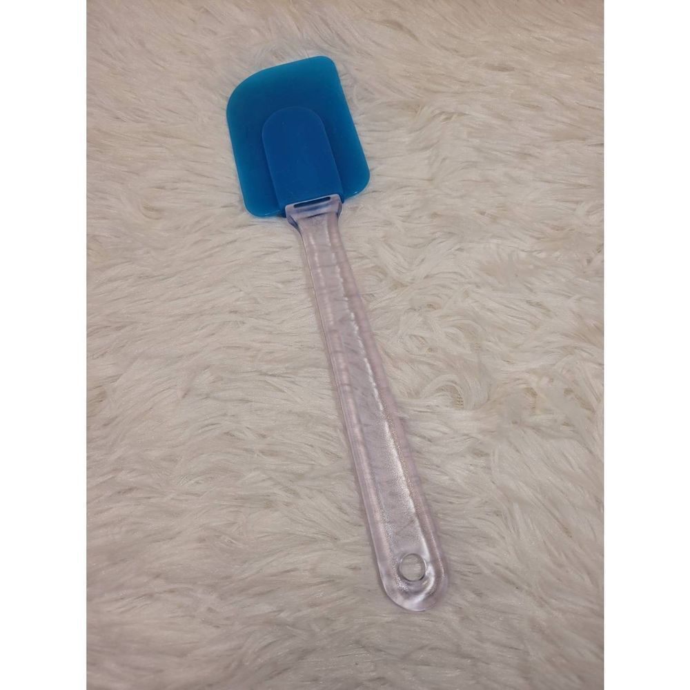 10"  Blue Silicone Scraper with Clear Handle